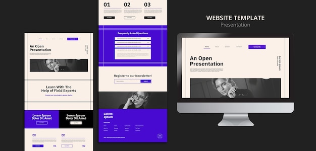 Modelo de apresentação de site de design plano