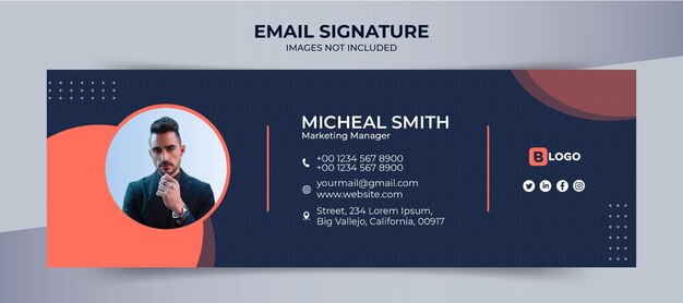 Modelo de assinatura de email, design empresarial e corporativo