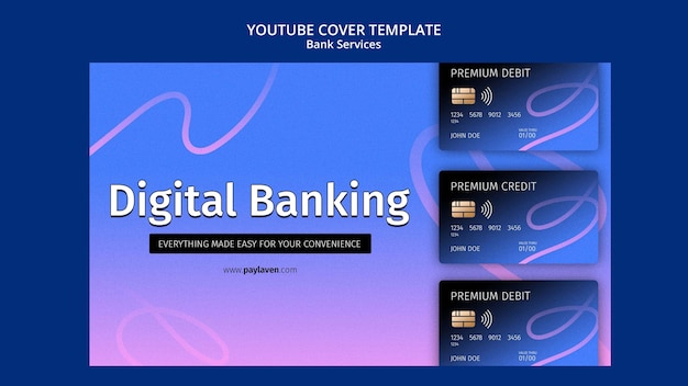 PSD grátis modelo de banco digital gradiente