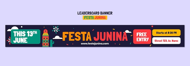 Modelo de bandeira de celebração da festa junina