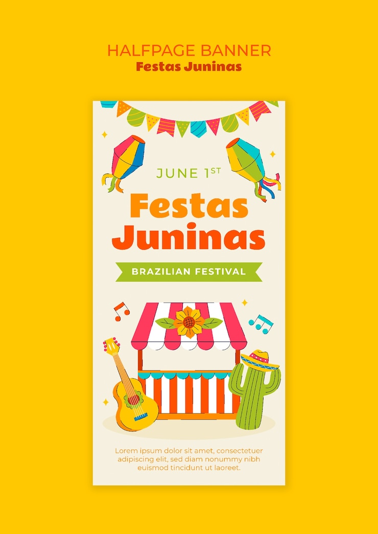 PSD grátis modelo de bandeira de celebração da festa junina