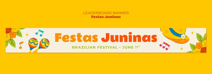PSD grátis modelo de bandeira de celebração da festa junina