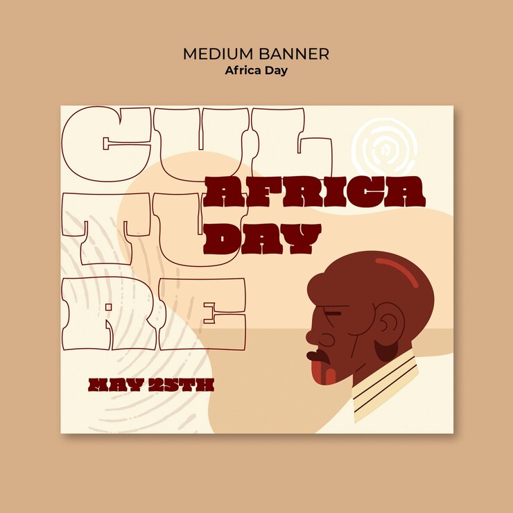 PSD grátis modelo de bandeira de celebração do dia da áfrica