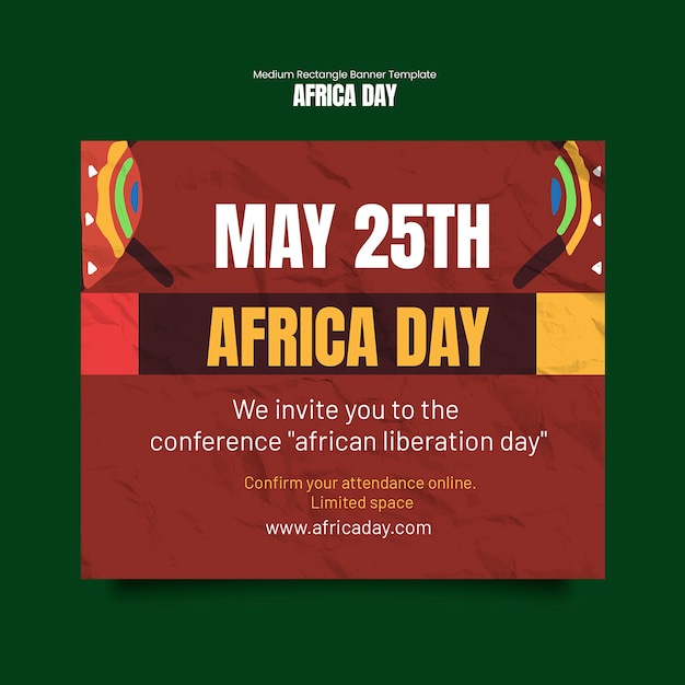PSD grátis modelo de bandeira de celebração do dia da áfrica