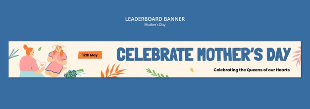 Modelo de bandeira de celebração do Dia da Mãe