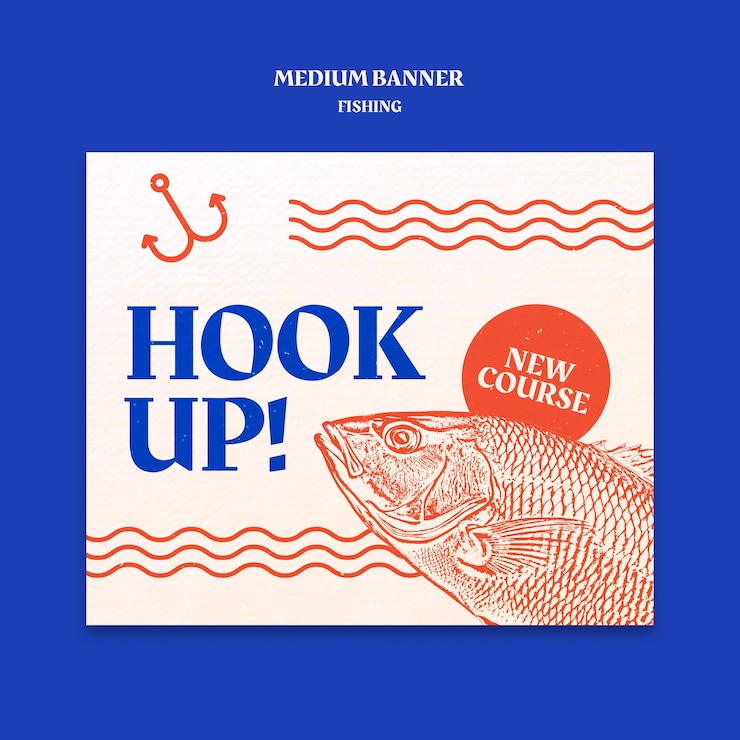 PSD grátis modelo de bandeira de tempo de pesca