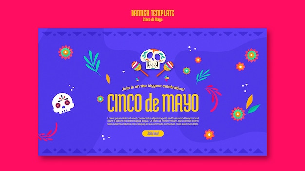 PSD grátis modelo de banner cinco de maio