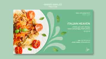 PSD grátis modelo de banner com comida italiana
