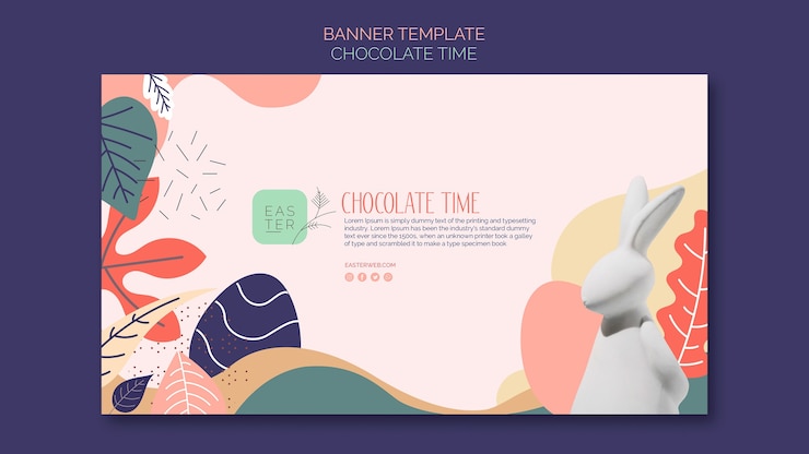 PSD grátis modelo de banner com conceito de chocolate