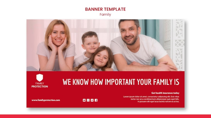 PSD grátis modelo de banner com estilo familiar