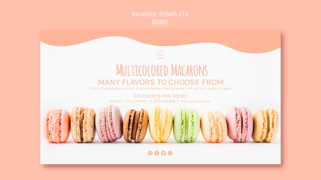 Modelo de banner com macarons