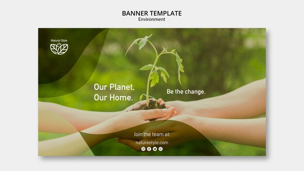 Modelo de banner com o conceito de ambiente