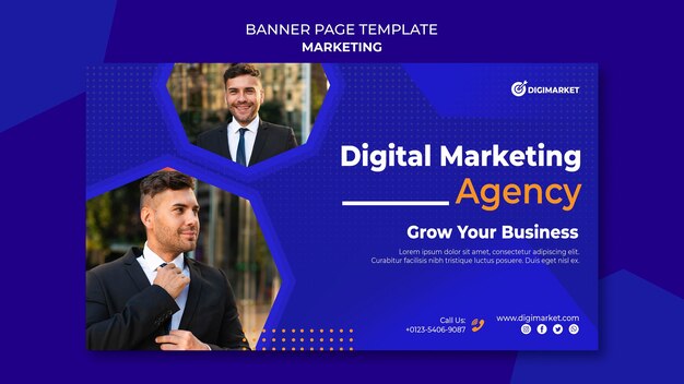 Modelo de banner comercial de marketing