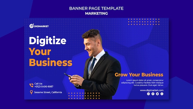 Modelo de banner comercial de marketing