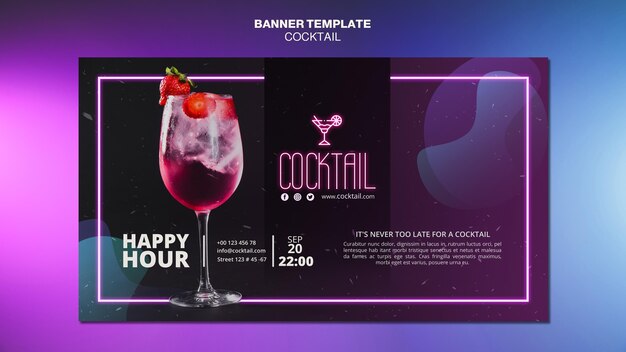 Modelo de banner conceito cocktail
