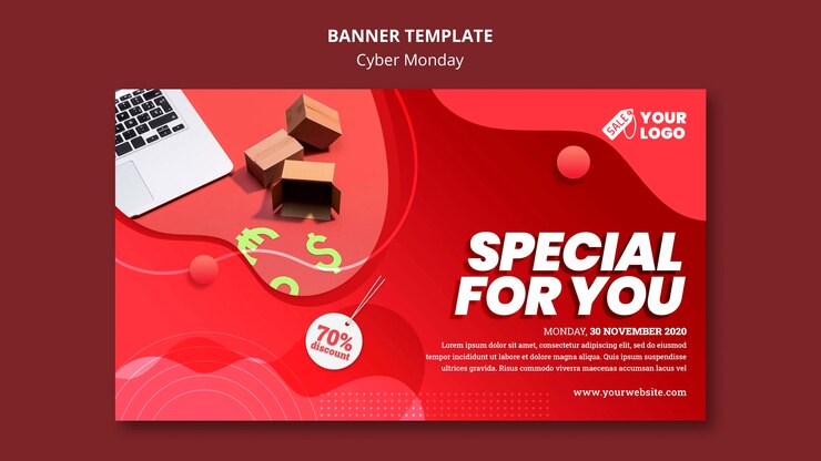 PSD grátis modelo de banner da cyber monday