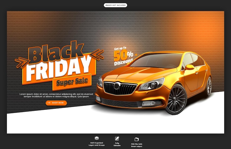 PSD grátis modelo de banner da web da black friday super sale