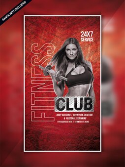 Modelo de banner da web de mídia social do clube de fitness