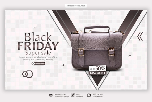 PSD grátis modelo de banner da web de super venda black friday