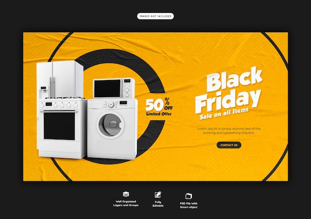 Modelo de banner da web de super venda da black friday