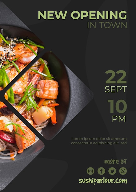 Modelo de banner da Web para restaurante japonês