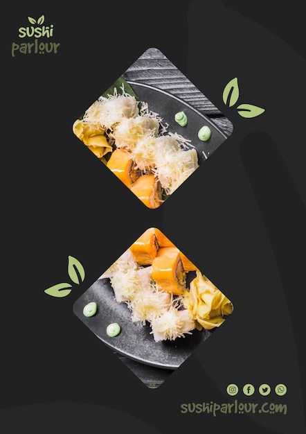 PSD grátis modelo de banner da web para restaurante japonês