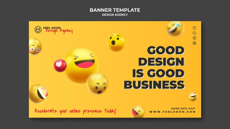 PSD grátis modelo de banner de agência de design