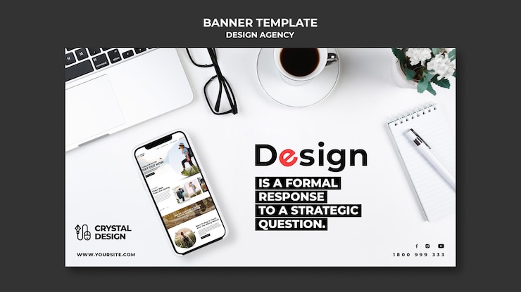 PSD grátis modelo de banner de agência de design