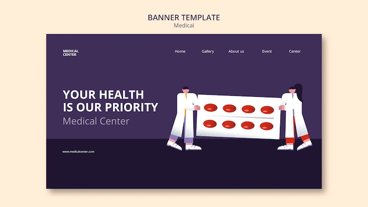 PSD grátis modelo de banner de ajuda médica gradiente