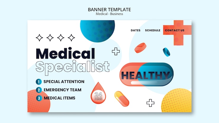 PSD grátis modelo de banner de ajuda médica