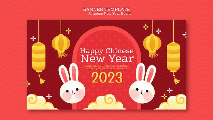 PSD grátis modelo de banner de ano novo chinês