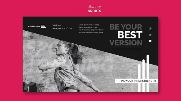 Modelo de banner de anúncio de esportes