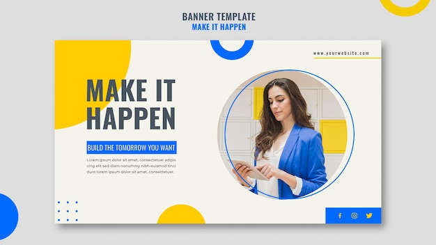 Modelo de banner de anúncio empresarial de Memphis