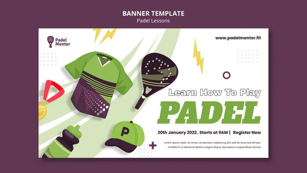 Modelo de banner de aulas de padel