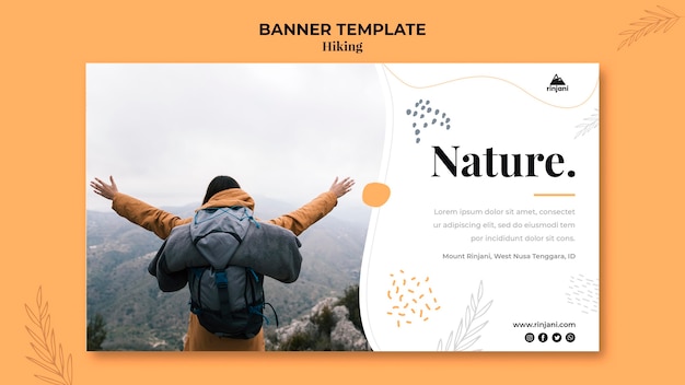 Modelo de banner de aventura de caminhada