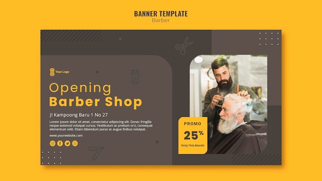 PSD grátis modelo de banner de barbearia