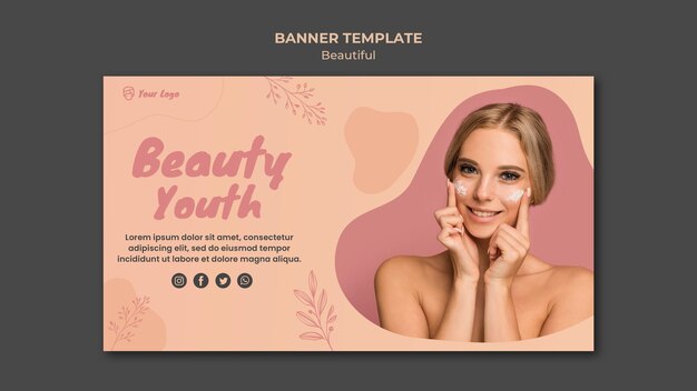 Modelo de banner de beleza