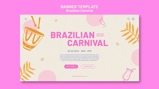 PSD grátis modelo de banner de carnaval brasileiro de design plano