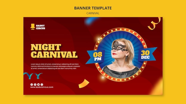 PSD grátis modelo de banner de carnaval festivo