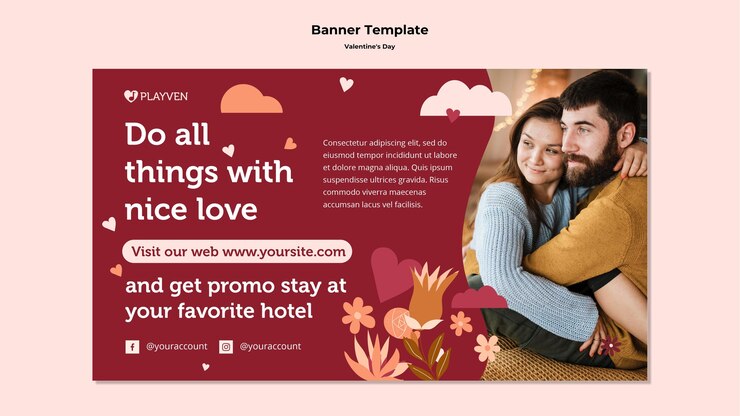 PSD grátis modelo de banner de casal feliz dia dos namorados