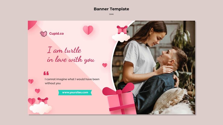PSD grátis modelo de banner de casal fofo