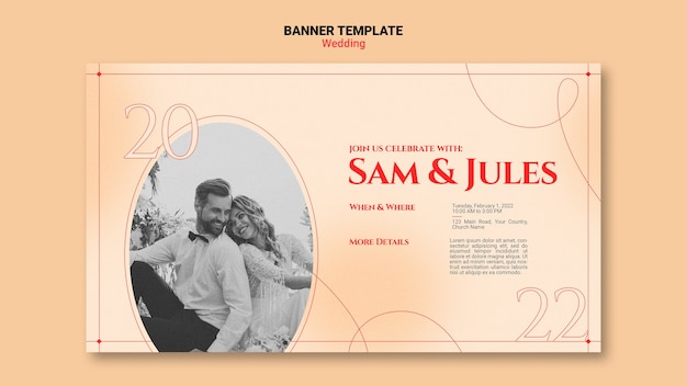 Modelo de banner de casamento