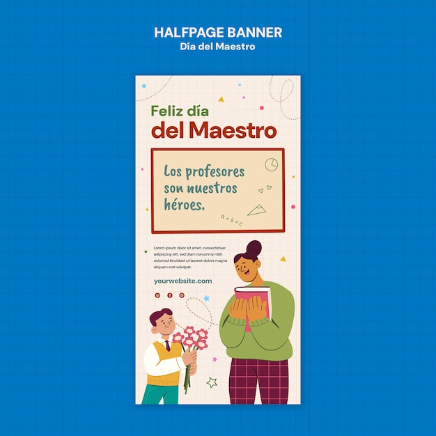 Modelo de banner de celebração do dia do mestre