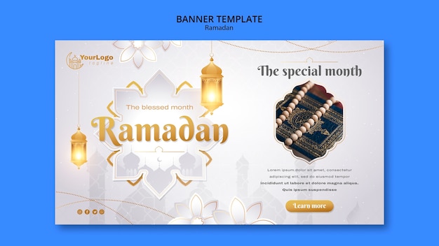 Modelo de banner de celebração do ramadã