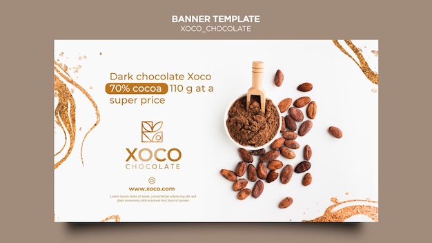 PSD grátis modelo de banner de chocolate xoco