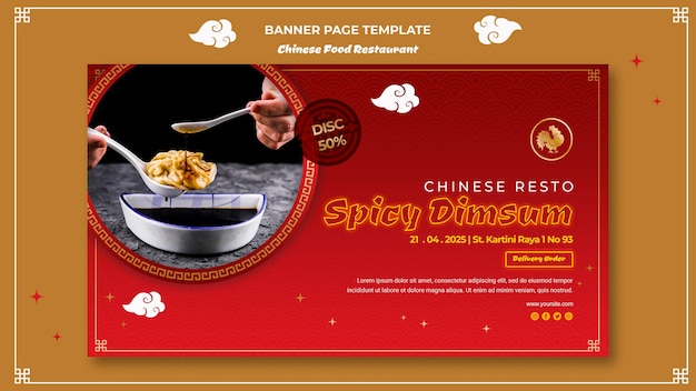 PSD grátis modelo de banner de comida chinesa