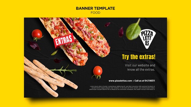 Modelo de banner de comida italiana