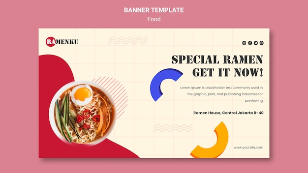 Modelo de banner de comida