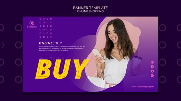 Modelo de banner de compra online