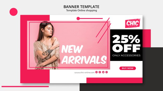 Modelo de banner de compras online